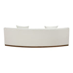 Avanti 104" Chenille Fabric Upholstered Sofa in Cream