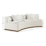 Avanti 104" Chenille Fabric Upholstered Sofa in Cream