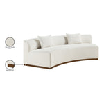 Avanti 104" Chenille Fabric Upholstered Sofa in Cream