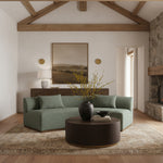 Avanti 104" Chenille Fabric Upholstered Sofa in Olive
