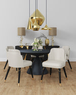 Estelle Vegan Leather Wood Dining Chair in Cream