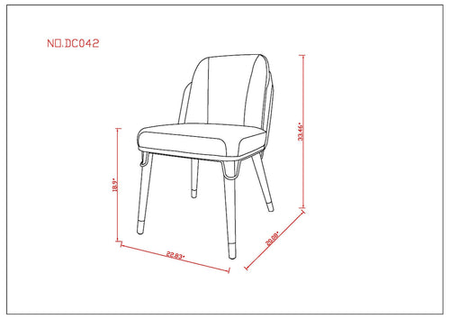 Estelle Vegan Leather Wood Dining Chair in Cream
