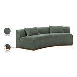 Avanti 104" Chenille Fabric Upholstered Sofa in Olive