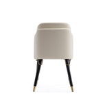 Estelle Vegan Leather Wood Dining Chair in Cream
