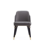 Estelle Vegan Leather Wood Dining Chair in Graphite
