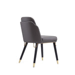 Estelle Vegan Leather Wood Dining Chair in Graphite