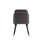 Estelle Vegan Leather Wood Dining Chair in Graphite