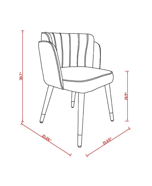 Zephyr Velvet Wood Dining Chair in Blue