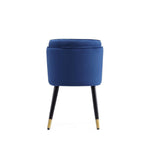 Zephyr Velvet Wood Dining Chair in Blue