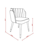 Zephyr Velvet Wood Dining Chair in Cream