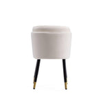 Zephyr Velvet Wood Dining Chair in Cream