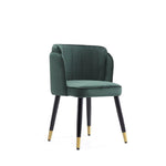 Zephyr Velvet Wood Dining Chair in Green