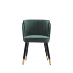Zephyr Velvet Wood Dining Chair in Green