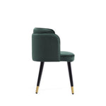 Zephyr Velvet Wood Dining Chair in Green