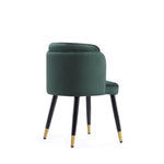Zephyr Velvet Wood Dining Chair in Green