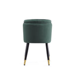 Zephyr Velvet Wood Dining Chair in Green