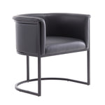 Cosmopolitan Vegan Leather Metal Dining Chair in Black