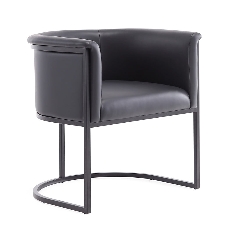 Cosmopolitan Vegan Leather Metal Dining Chair in Black