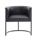 Cosmopolitan Vegan Leather Metal Dining Chair in Black