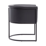 Cosmopolitan Vegan Leather Metal Dining Chair in Black