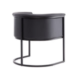 Cosmopolitan Vegan Leather Metal Dining Chair in Black