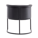 Cosmopolitan Vegan Leather Metal Dining Chair in Black