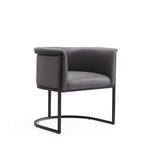Cosmopolitan Vegan Leather Metal Dining Chair in Graphite