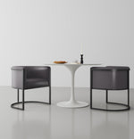Cosmopolitan Vegan Leather Metal Dining Chair in Graphite