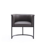 Cosmopolitan Vegan Leather Metal Dining Chair in Graphite