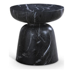 Avellino Marble Finish Concrete Indoor / Outdoor End Table in Black
