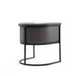 Cosmopolitan Vegan Leather Metal Dining Chair in Graphite