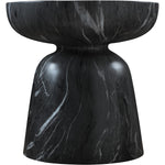 Avellino Marble Finish Concrete Indoor / Outdoor End Table in Black