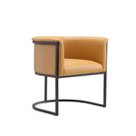 Cosmopolitan Vegan Leather Metal Dining Chair in Camel