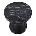 Avellino Marble Finish Concrete Indoor / Outdoor End Table in Black