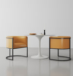 Cosmopolitan Vegan Leather Metal Dining Chair in Camel