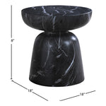 Avellino Marble Finish Concrete Indoor / Outdoor End Table in Black