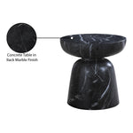 Avellino Marble Finish Concrete Indoor / Outdoor End Table in Black