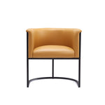 Cosmopolitan Vegan Leather Metal Dining Chair in Camel