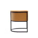 Cosmopolitan Vegan Leather Metal Dining Chair in Camel