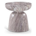 Avellino Marble Finish Concrete Indoor / Outdoor End Table in Brown
