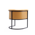 Cosmopolitan Vegan Leather Metal Dining Chair in Camel