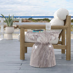 Avellino Marble Finish Concrete Indoor / Outdoor End Table in Brown