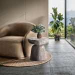 Avellino Marble Finish Concrete Indoor / Outdoor End Table in Brown