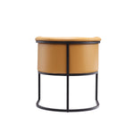 Cosmopolitan Vegan Leather Metal Dining Chair in Camel