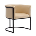 Cosmopolitan Vegan Leather Metal Dining Chair in Tan