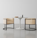 Cosmopolitan Vegan Leather Metal Dining Chair in Tan