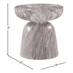 Avellino Marble Finish Concrete Indoor / Outdoor End Table in Brown