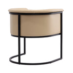 Cosmopolitan Vegan Leather Metal Dining Chair in Tan