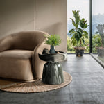 Avellino Marble Finish Concrete Indoor / Outdoor End Table in Green