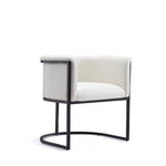 Cosmopolitan Vegan Leather Metal Dining Chair in Ivory